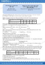 Đề thi thử THPT môn Hóa lần 1 năm 2025 Sở GD Phú Thọ